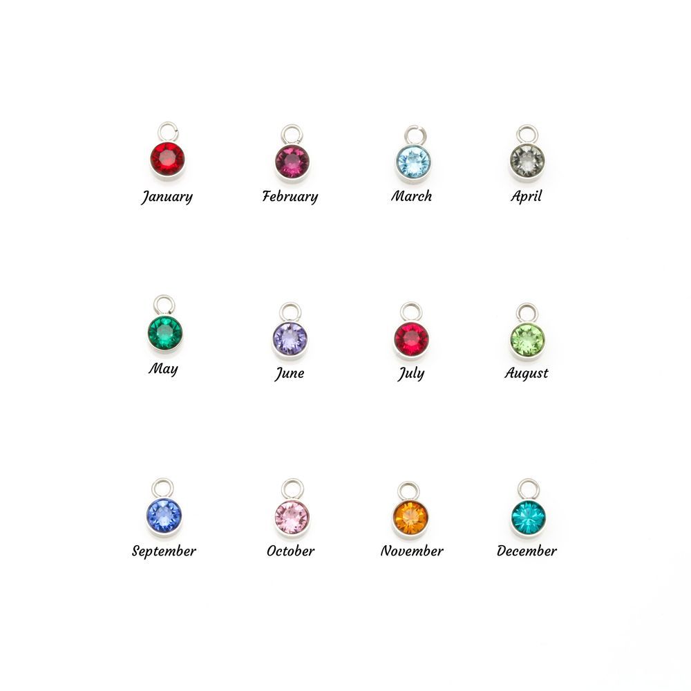 Collier prénom avec pierre de naissance — Acier inoxydable — 6