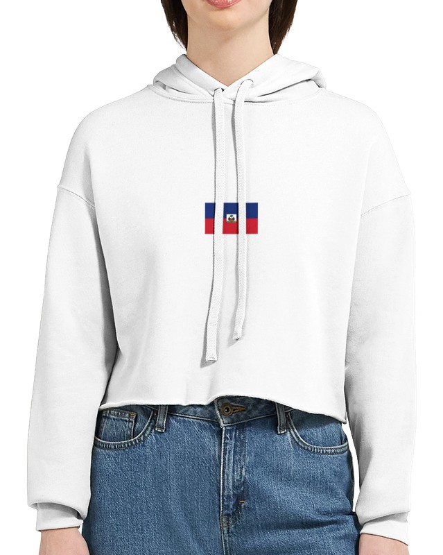 Hoodie court — Blanc / M — 2