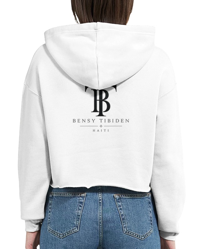 Hoodie court — Blanc / M